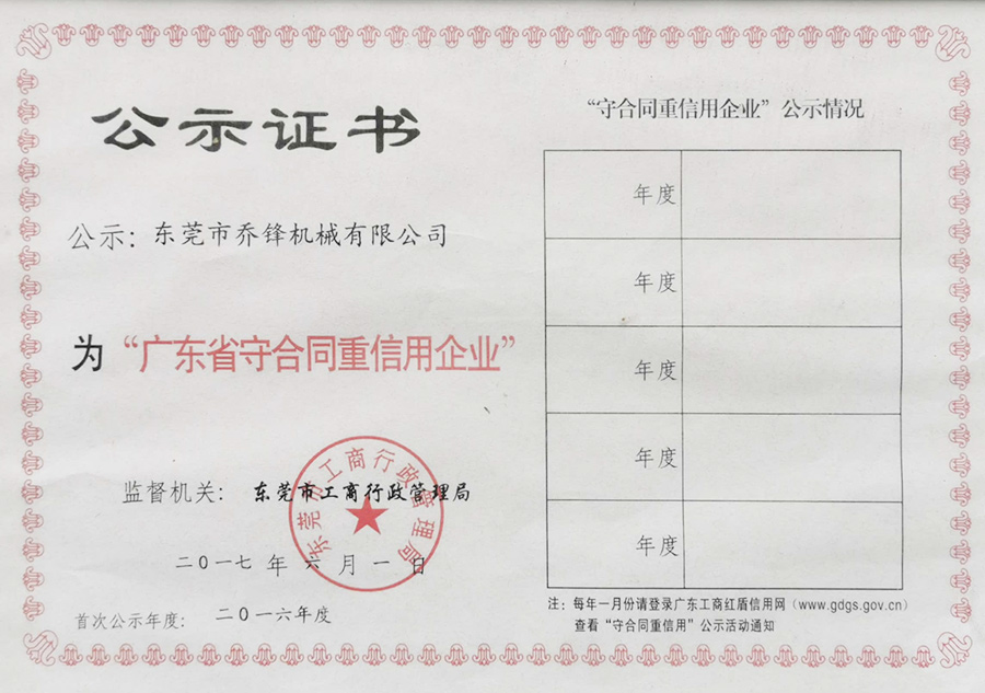 Contract-abiding and credit-worthy enterprises in Guangdong Province